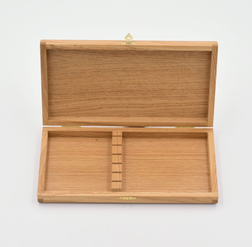 Besteck-Holzbox, Geschenkbox. Goyon-Chazeau, Nadelholz, 6 Plätze
