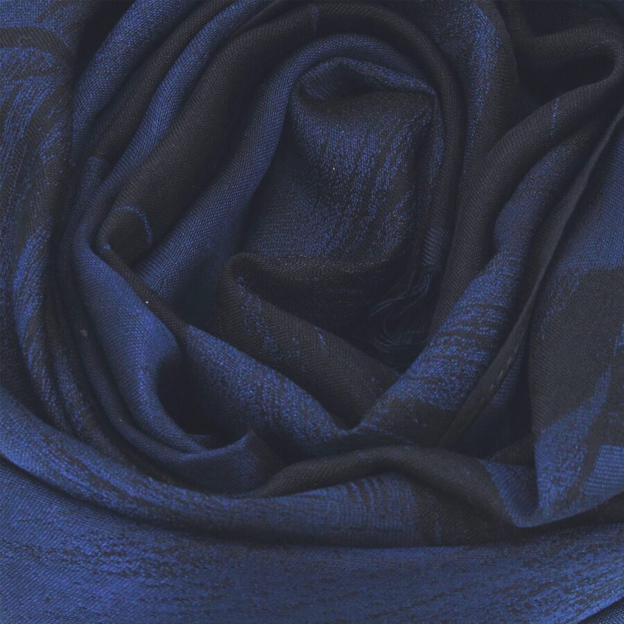 Seiden Kaschmirschal Damen "Serenade Marine/Schwarz", 190 x 70 cm. LA FABRIQUE d'écharpe, 65% Seide, 35% Kaschmir – Bild 3