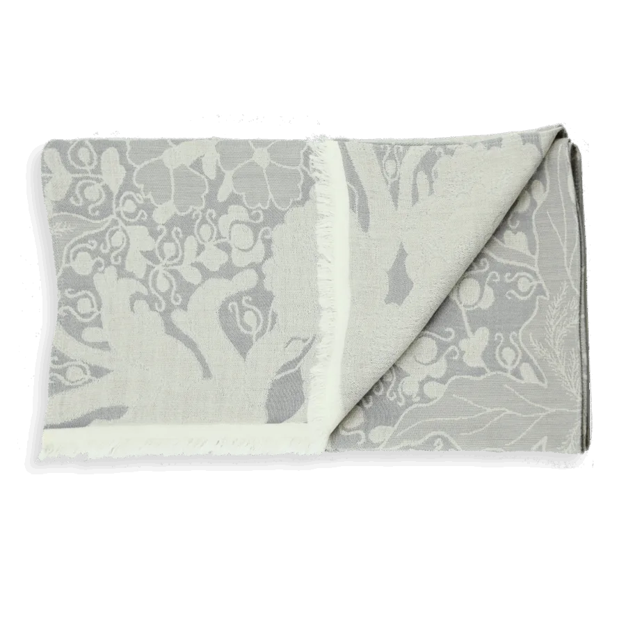 Seiden Merinoschal Damen "Paradiesvogel Perlgrau", 190 x 45 cm. LA FABRIQUE d'écharpe, Merino, Baumwolle, Seide, Kaschmir – Bild 5