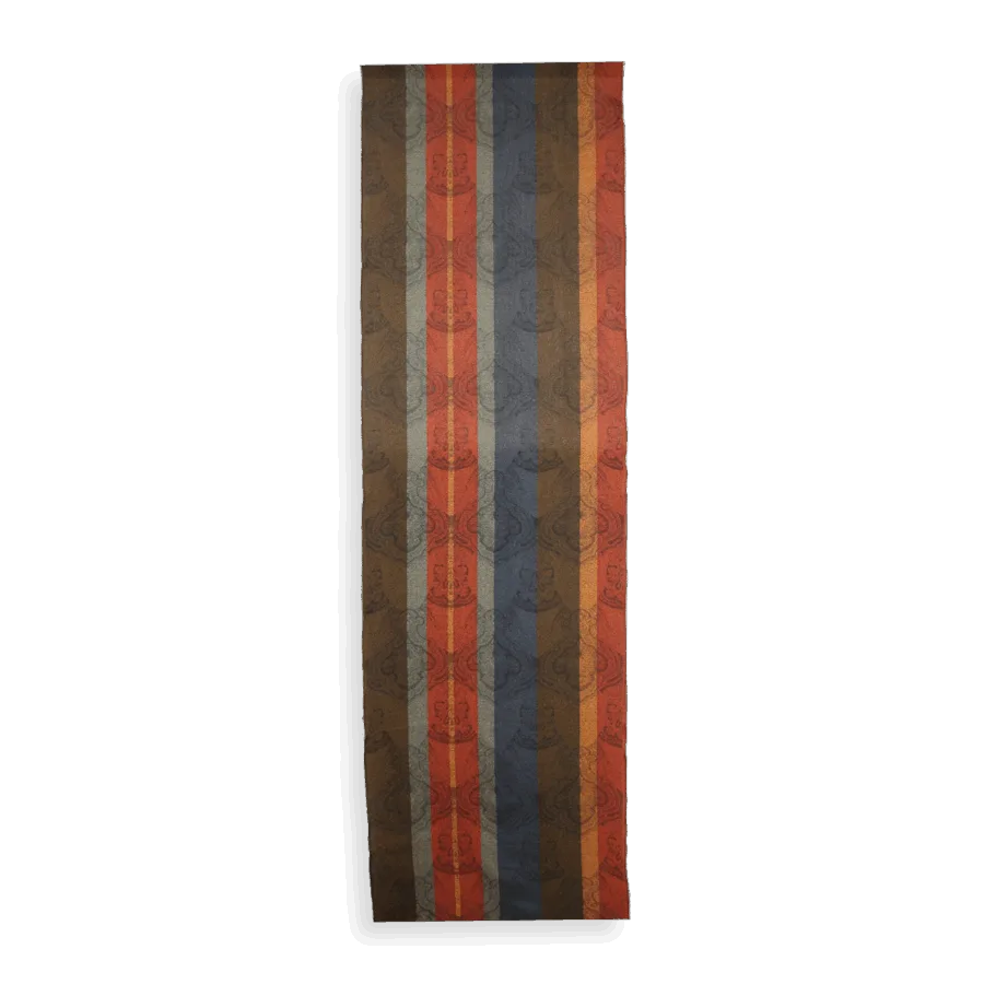 Seiden Merinoschal Damen "Victoria Braun/Orange", 190 x 50 cm. LA FABRIQUE d'écharpe, 75% Merino, 25% Seide – Bild 4