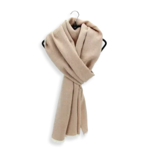 Seiden Merinoschal Damen "Domino Karamell", 185 x 45 cm. LA FABRIQUE d'écharpe, 75% Merino, 25% Seide