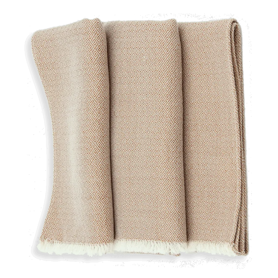 Seiden Merinoschal Damen "Domino Karamell", 185 x 45 cm. LA FABRIQUE d'écharpe, 75% Merino, 25% Seide – Bild 4