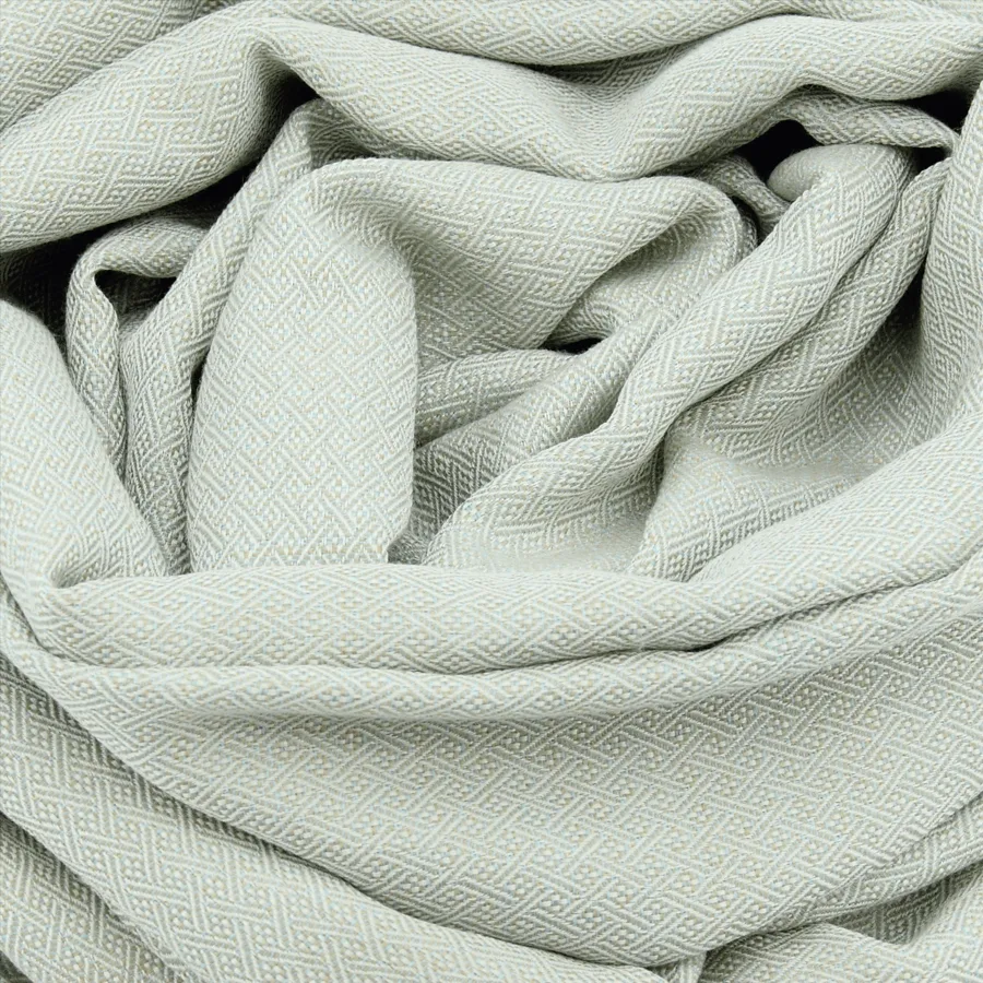Seiden Merinoschal "Domino Mintgrün", 185 x 45 cm. LA FABRIQUE d'écharpe, 75% Merino, 25% Seide – Bild 2