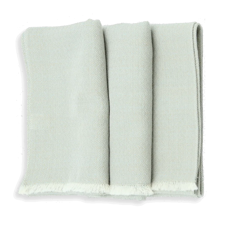 Seiden Merinoschal "Domino Mintgrün", 185 x 45 cm. LA FABRIQUE d'écharpe, 75% Merino, 25% Seide – Bild 4