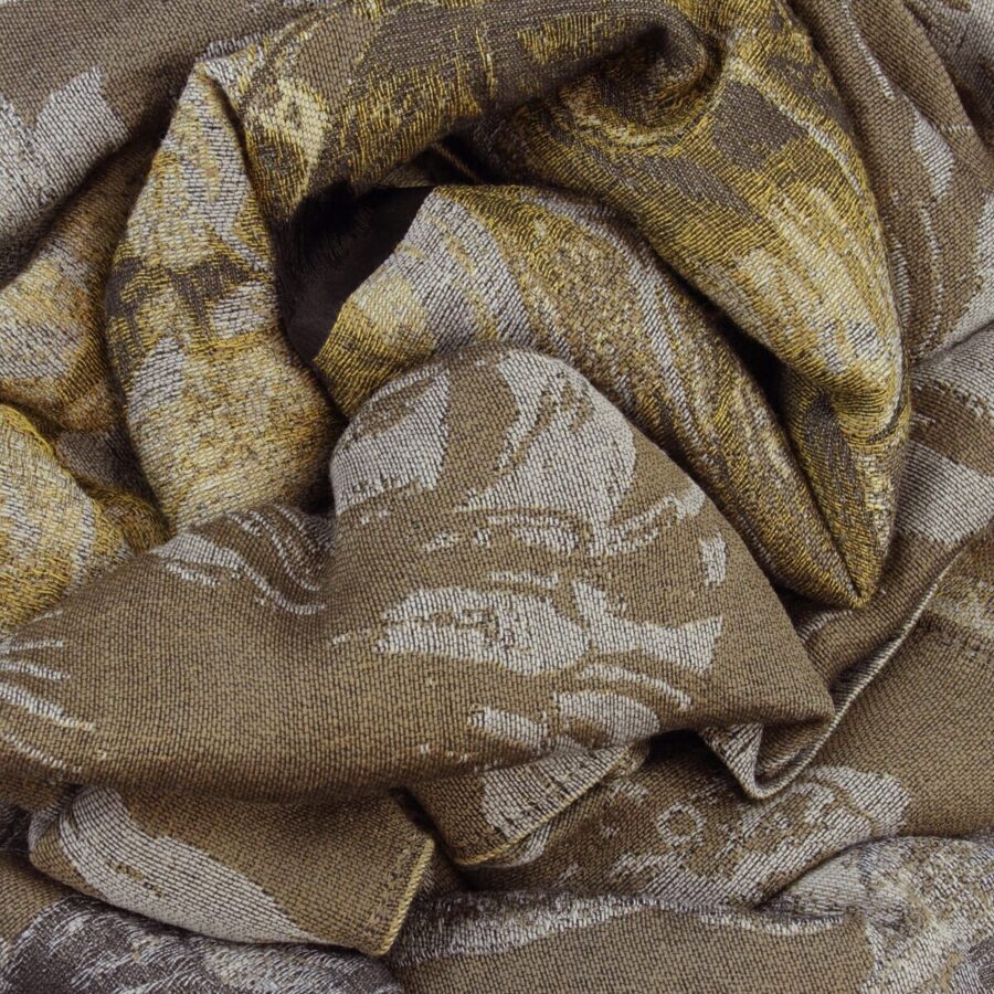 Seiden Merinoschal Damen "Botanic Beige", 180 x 60 cm. LA FABRIQUE d'écharpe, 60% Merino, 20% Baumwolle, 20% Seide – Bild 3