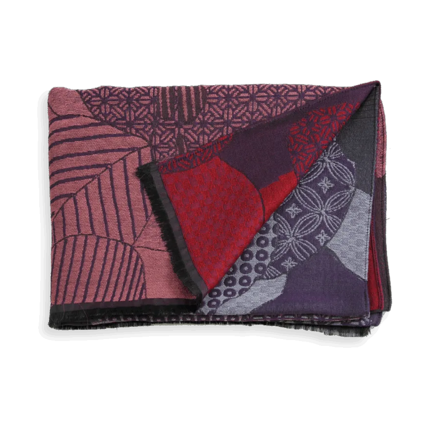 Seiden Merinoschal Damen "Amour Rot", 190 x 65 cm. LA FABRIQUE d'écharpe, 50% Merino, 25% Baumwolle, 25% Seide – Bild 3