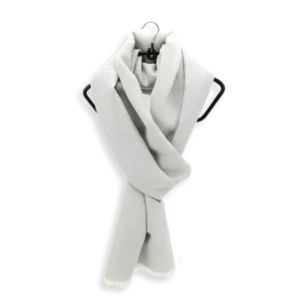 Seiden Merinoschal Damen. "Domino Perlgrau", 185 x 45 cm. LA FABRIQUE d'écharpe, 75% Merino, 25% Seide