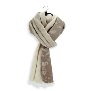 Baumwollschal Damen. "Versailles Beige", 160 x 55 cm. LA FABRIQUE d'écharpe. Baumwolle, Modal, Leinen