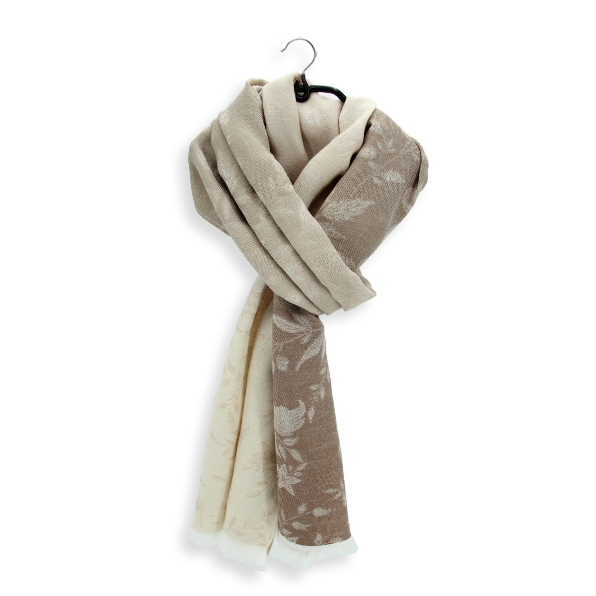 Baumwollschal Damen. "Versailles Beige", 160 x 55 cm. LA FABRIQUE d'écharpe. Baumwolle, Modal, Leinen