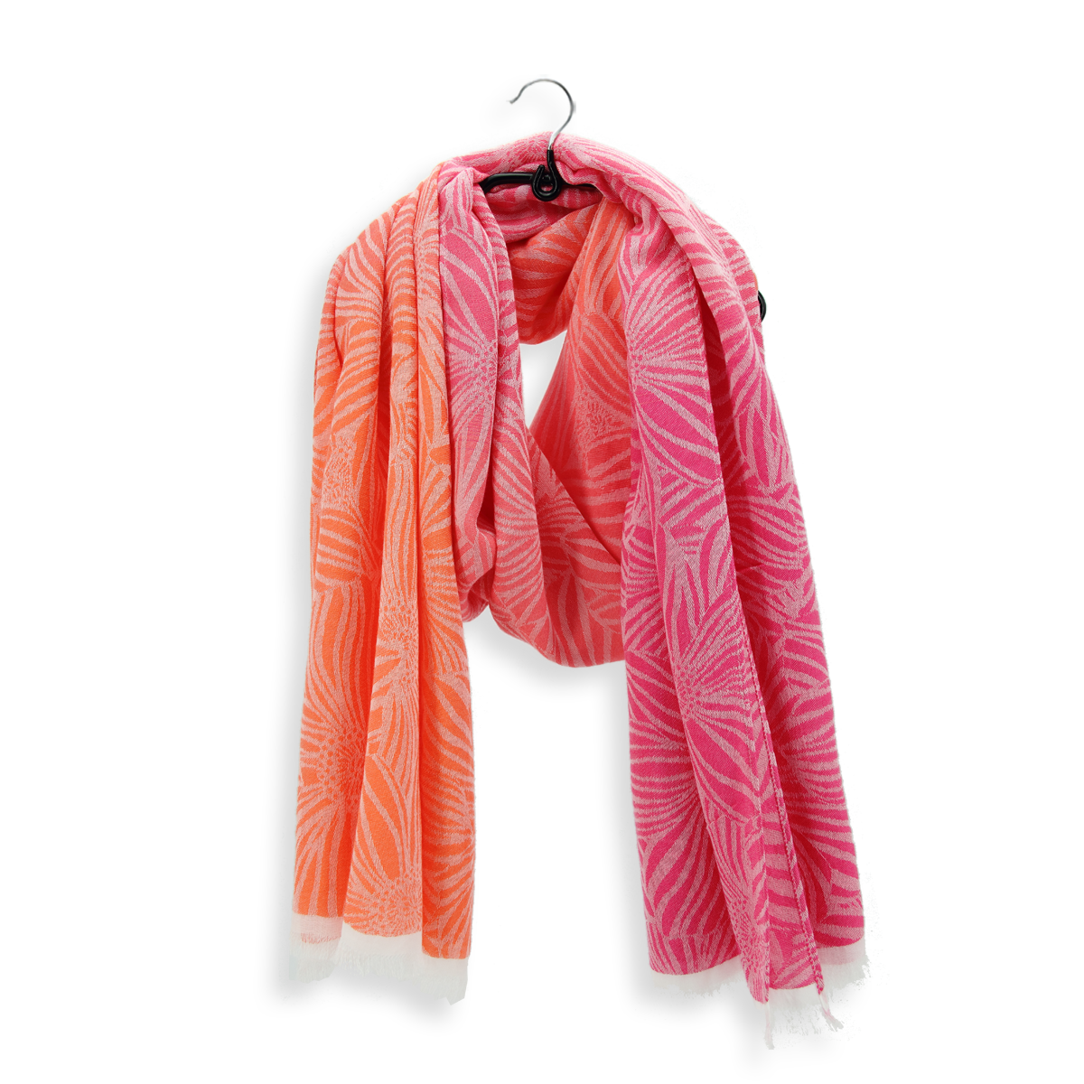 Baumwollschal Damen. "Summer Pink", 190 x 85 cm. LA FABRIQUE d'écharpe, 60% Baumwolle, 40% Modal