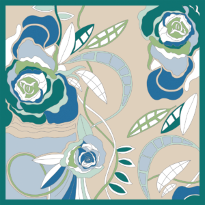 Seidentuch Damen. "Cloudy Grün", 90 x 90 cm. LA FABRIQUE d'écharpe, 100% Twill Bio Seide