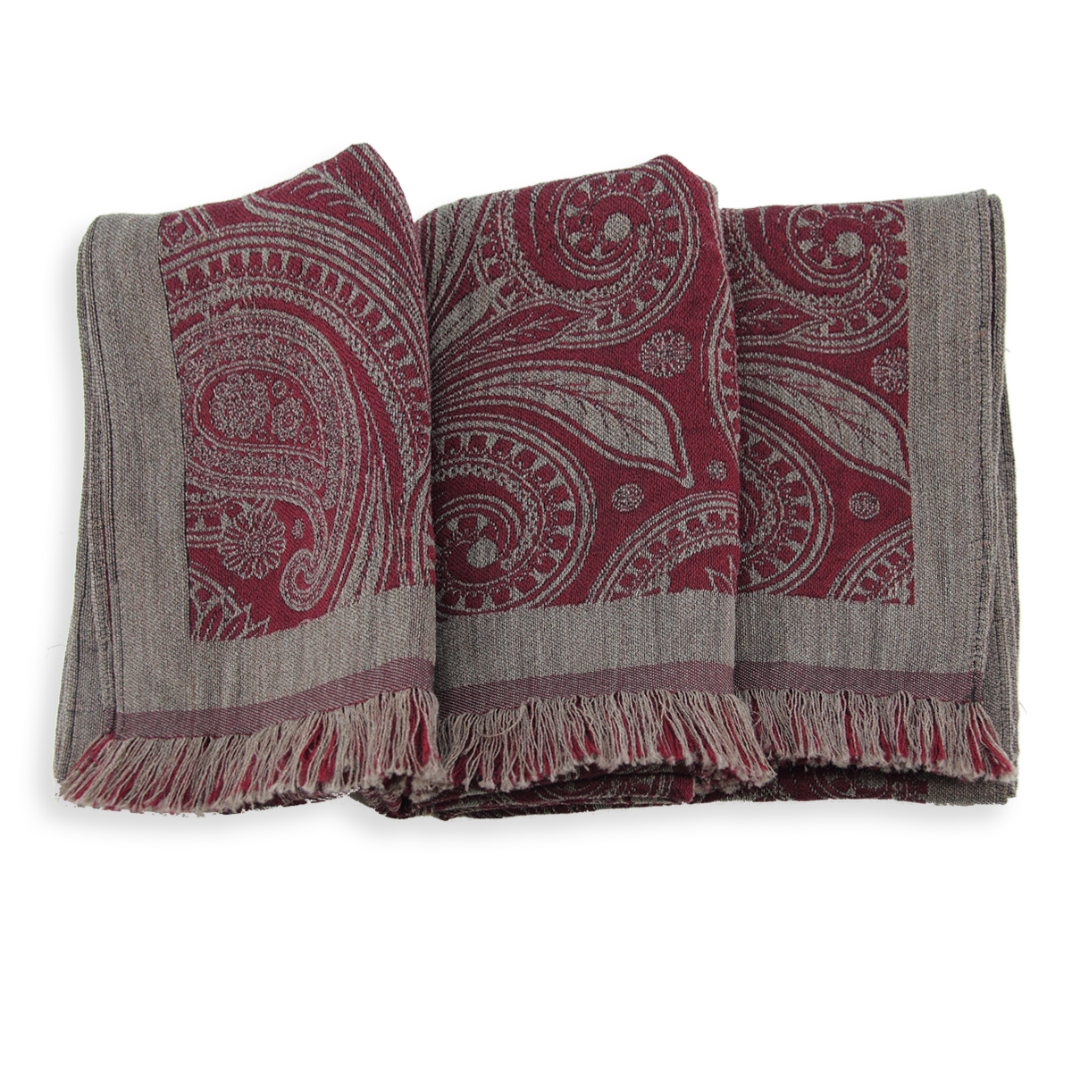 Seiden Merinoschal Damen. "Tradi Bordeaux", 185 x 55 cm. LA FABRIQUE d'écharpe, 80% Merino, 20% Seide – Bild 4