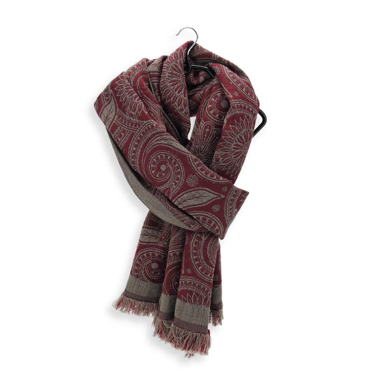Seiden Merinoschal Damen. "Tradi Bordeaux", 185 x 55 cm. LA FABRIQUE d'écharpe, 80% Merino, 20% Seide