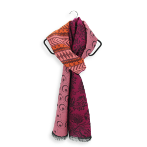 Merinoschal Damen. "Imaginaire Magenta/Rosa", 190 x 55 cm. LA FABRIQUE d'écharpe, 75% Merino, 25% Modal
