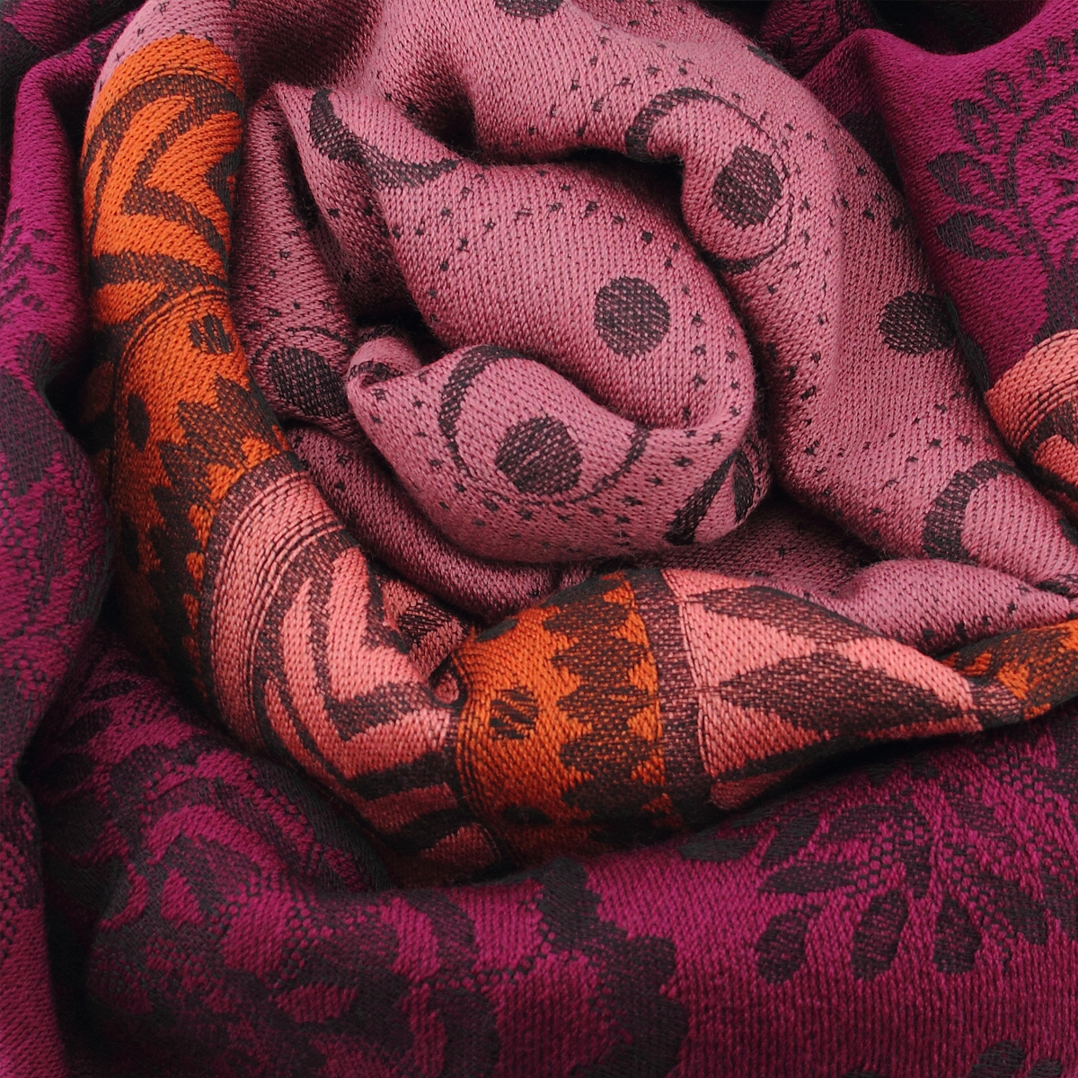 Merinoschal Damen. "Imaginaire Magenta/Rosa", 190 x 55 cm. LA FABRIQUE d'écharpe, 75% Merino, 25% Modal – Bild 2